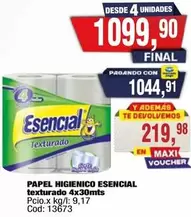 Esencial - PAPEL HIGIENICO TEXTURADO 4x30mts