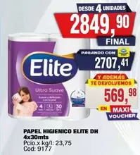 Elite - PAPEL HIGIENICO ELITE DH 4X30MTS