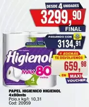 Higienol - PAPEL HIGIENICO 4x80mts