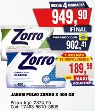 Zorro - JABON POLVO X 400 GR
