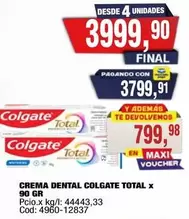 Colgate - CREMA DENTAL TOTAL x 90 GR