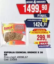 Esencial - ESPONJA ESENCIAL BRONCE X 30 GR