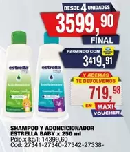 Estrella - SHAMPOO Y ADONCIONADOR BABY X 250 ml