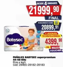 Babysec - PA	ilde{N}ALES BABYSEC superpremium 44-48-60u