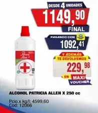 Patricia Allen - ALCOHOL PATRICIA ALLEN X 250 cc
