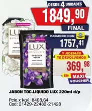 Lux - JABON TOC.LIQUIDO 220ml d/p