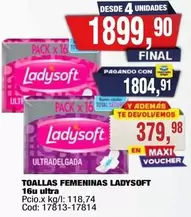 Ladysoft - TOALLAS FEMENINAS 16U ultra