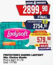 Ladysoft - PROTECTORES DIARIOS 56u. Clasico dise
tilde;o