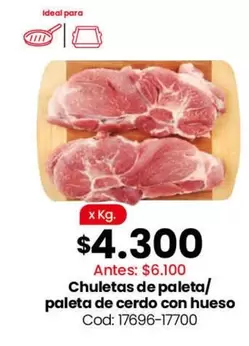 Ideal - Chuletas de paleta/paleta de cerdo con hueso Cod: 17696-17700