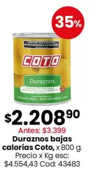 Coto - Duraznos bajas calorías