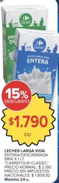 Class - LECHES LARGA VIDA ENTERA/DESC...