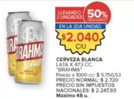 Brahma - CERVEZA BLANCA LATA