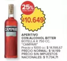 Campari - APERITIVO CON ALCOHOL BITTER