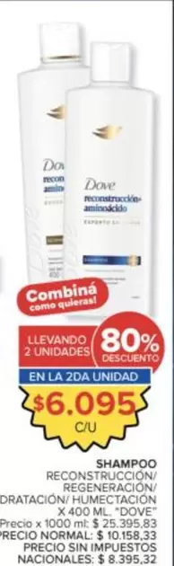 Dove - Shampoo Reconstrucción/Regeneración/Hidratación/Humectación
