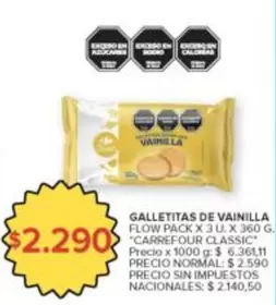 X$ - GALLETITAS DE VAINILLA FLOW PACK