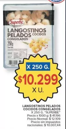 Superbe - LANGSTINOS PELADOS COCIDOS CONGELADOS