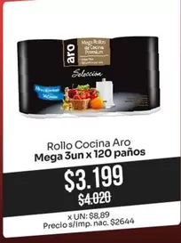 Aro - Rollo Cocina Mega 3un x 120 paños