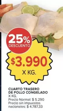 X$ - CUARTO TRASERO DE POLLO CONGELADO