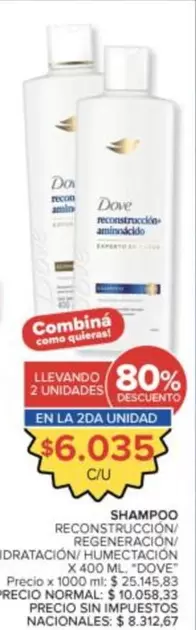 Dove - SHAMPOO RECONSTRUCCION/REGENERACION/HIDRATACION/HUMECTACION X 400 ML