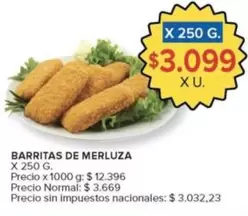 X$ - BARRITAS DE MERLUZA