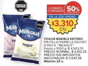 Milkaut - YOGUR BEBIBLE ENTERO FRUTILLA/VAINILLA SACHET
