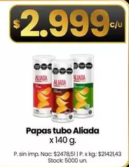 X$ - Papas tubo