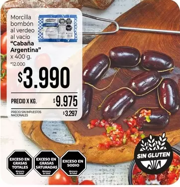 Cabaña Argentina - Morcilla bombón al verdeo