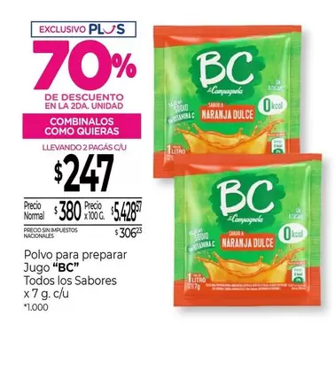 BC - Polvo para preparar Jugo