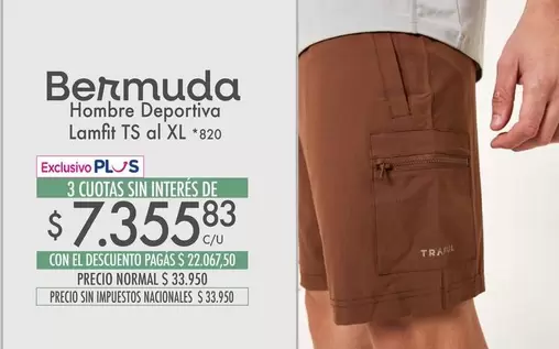 XL - Bermuda Hombre Deportiva Lamfit TS al