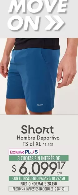 XL - Short Hombre Deportivo TS al