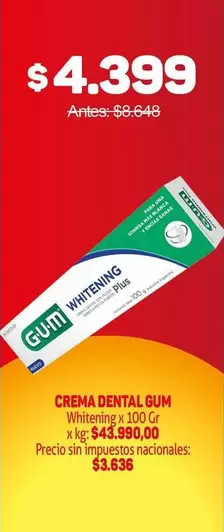 GUM - CREMA DENTAL Whitening