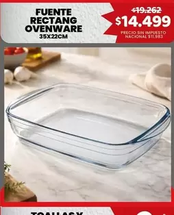 FUENTE RECTANG OVENWARE 35X22CM
