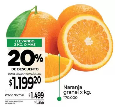 X$ - Naranja granel