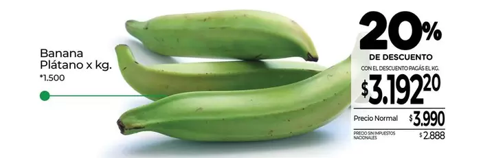 X$ - Banana Plátano x kg.