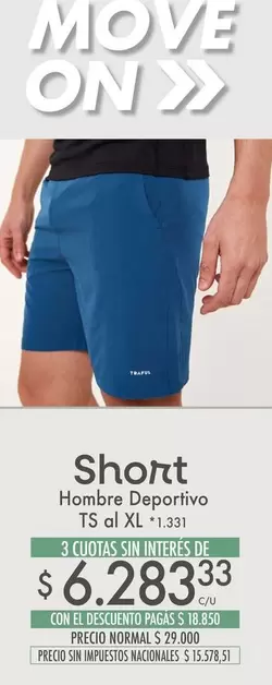 XL - Short Hombre Deportivo