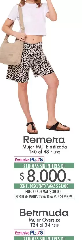 Remera Mujer M/C Elasticizado T40 al 48