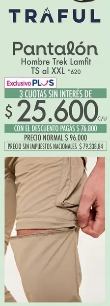 Pantalón Hombre Trek Lamfit TS al XXL *620