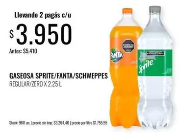 Sprite - GASEOSA SPRITE/FANTA/SCHWEPPES