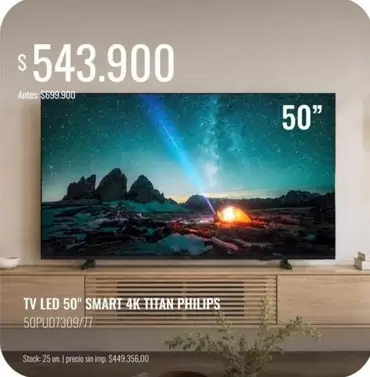 Philips - TV LED 50" SMART 4K TITAN