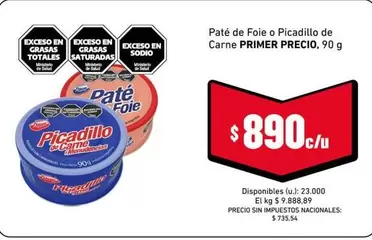 Primer - Paté de Foie o Picadillo de Carne
