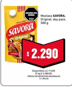 Savora - Mostaza Original, doy pack