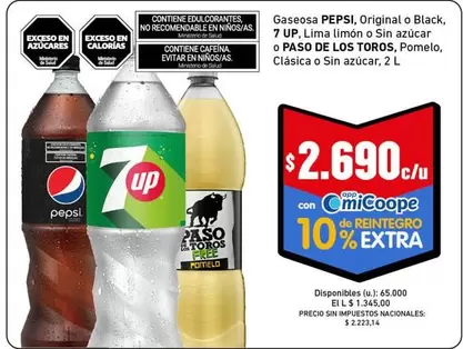 Paso de los Toros - Gaseosa Original o Black, Limón o Sin Azúcar