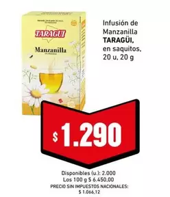 Taraguí - Infusión de Manzanilla