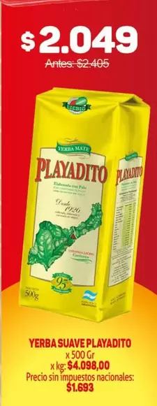 Playadito - YERBA SUAVE PLAYADITO