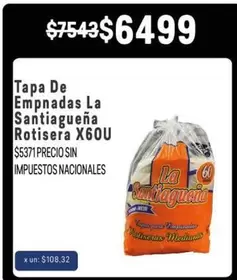 La Santiagueña - Tapa De Empanadas Rotisera X60U