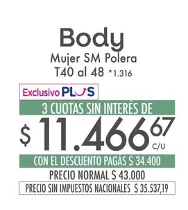 Body Mujer SM Polera