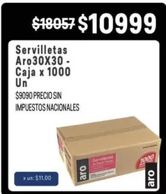 Aro - Servilletas 30X30 - Caja x 1000 Un