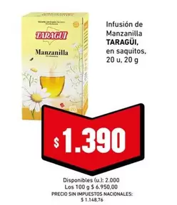 Taraguí - Infusión de Manzanilla