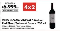 Nicasia - VINO NICASIA VINEYARD Malbec Red Blend/Cabernet Franc