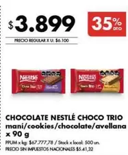 Nestlé - CHOCOLATE NESTLÉ CHOCO TRIO maní/cookies/chocolate/avellana